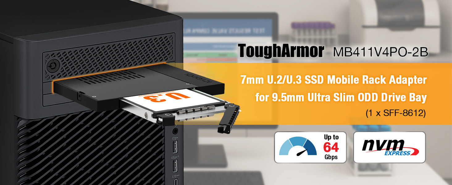 Icy Dock’s ToughArmor MB411V4PO-2B Turns Slim ODD Bays into High-Speed NVMe Workhorses