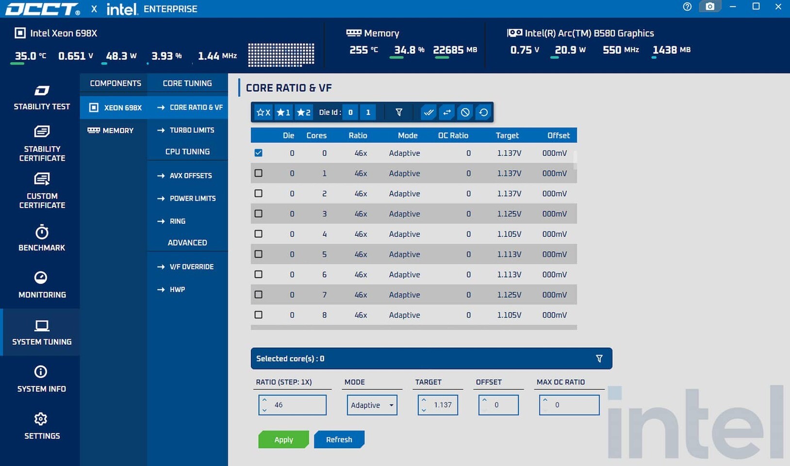 Intel’s Xeon 698X Unleashed: Overclocking Tool Now Supports Granite Rapids-WS Flagship