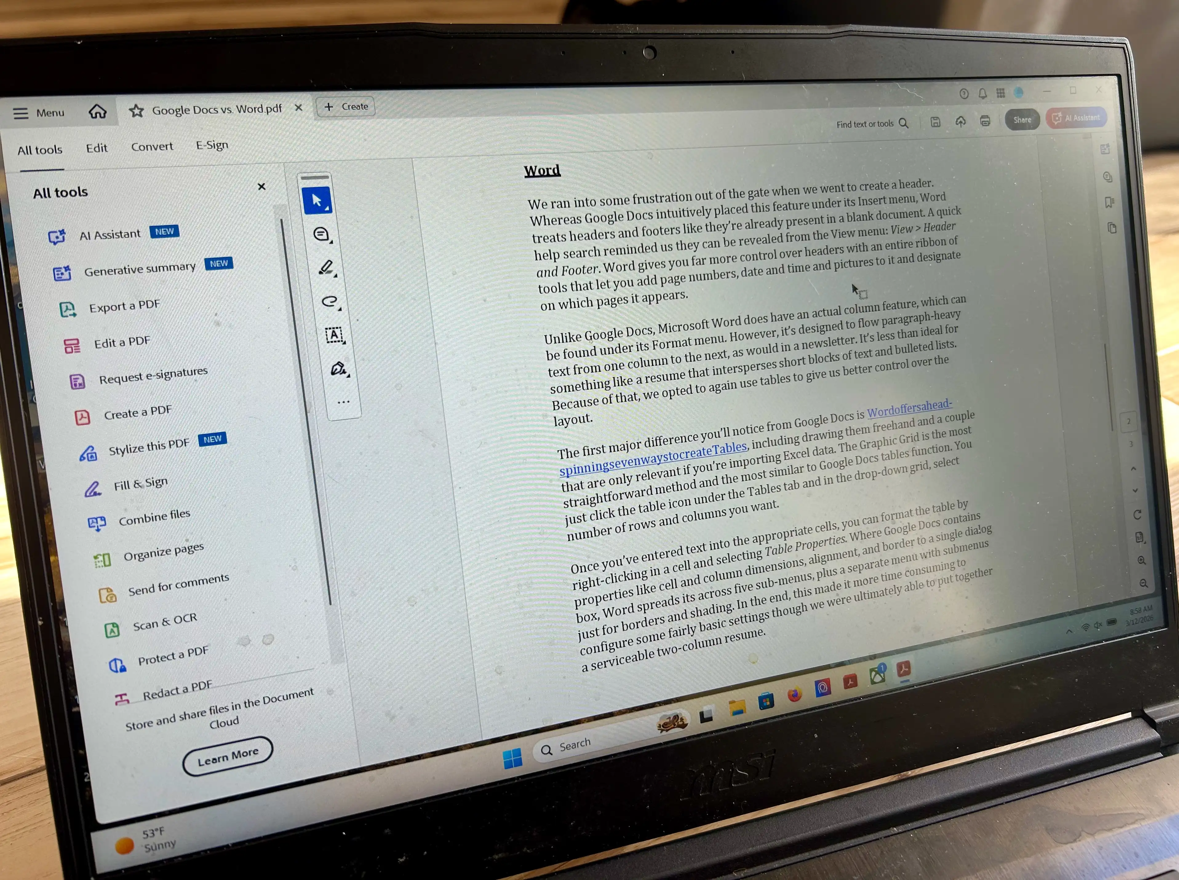 Adobe Acrobat Pro DC: Assessing AI’s Role in PDF Workflows