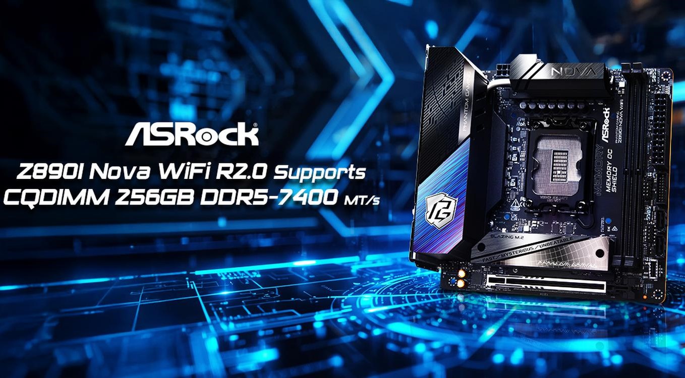 ASRock Redefines DDR5 Performance with 256 GB CQDIMM at 7400 MT/s