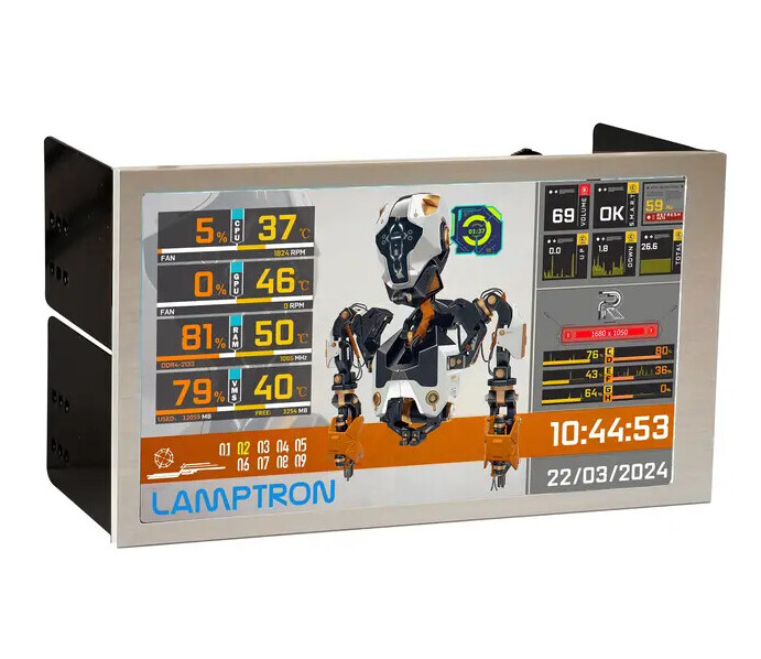 Lamptron Releases Silver HC060 and HM049: Compact, Customizable PC Monitors for Gamers