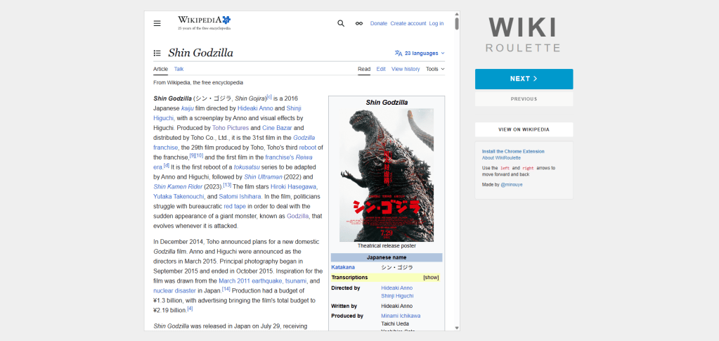 WikiRoulette: A Randomized Deep Dive into Wikipedia’s Endless Knowledge