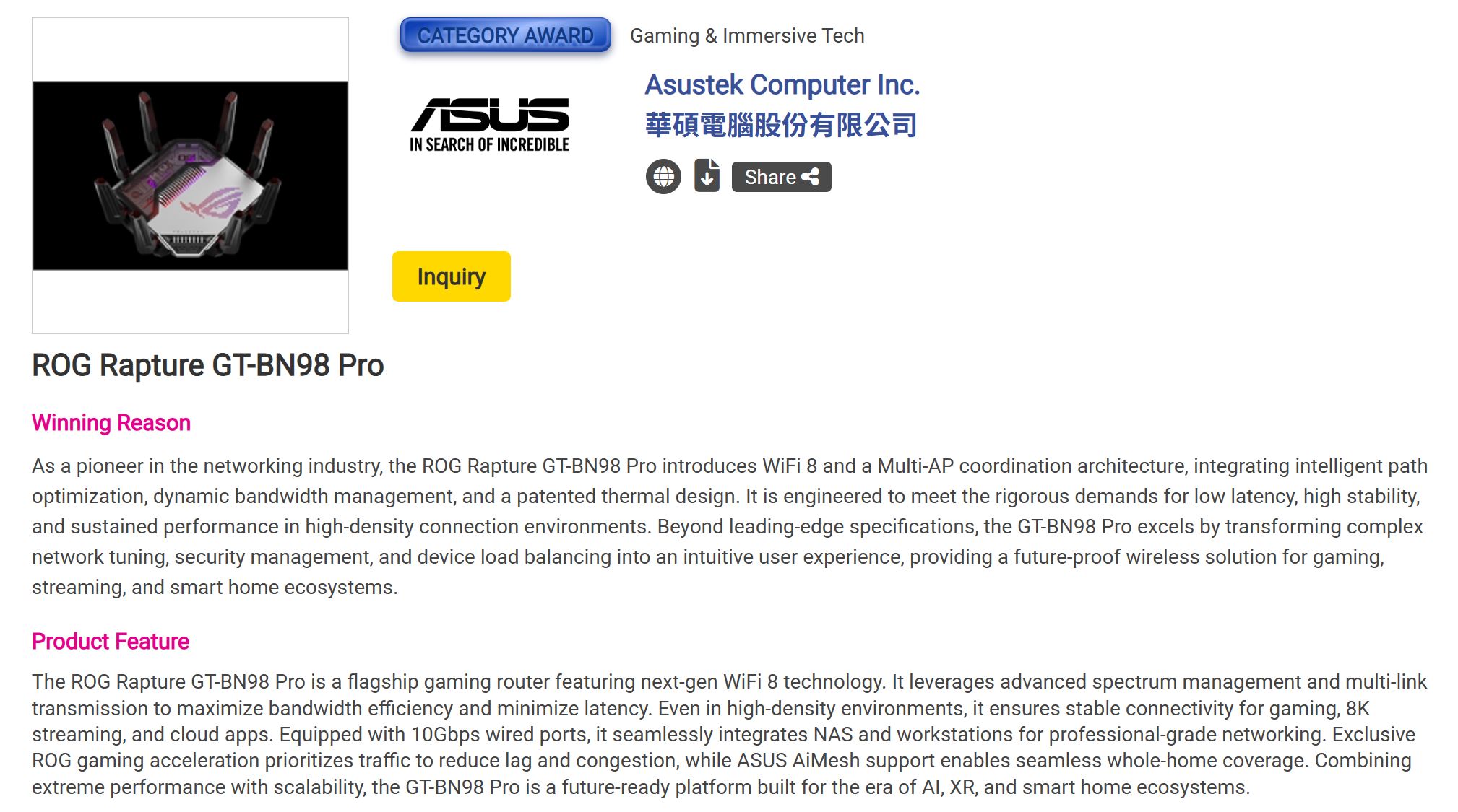 ROG Rapture GT-BN98 Pro: Pushing Wi-Fi 8 to New Performance Frontiers