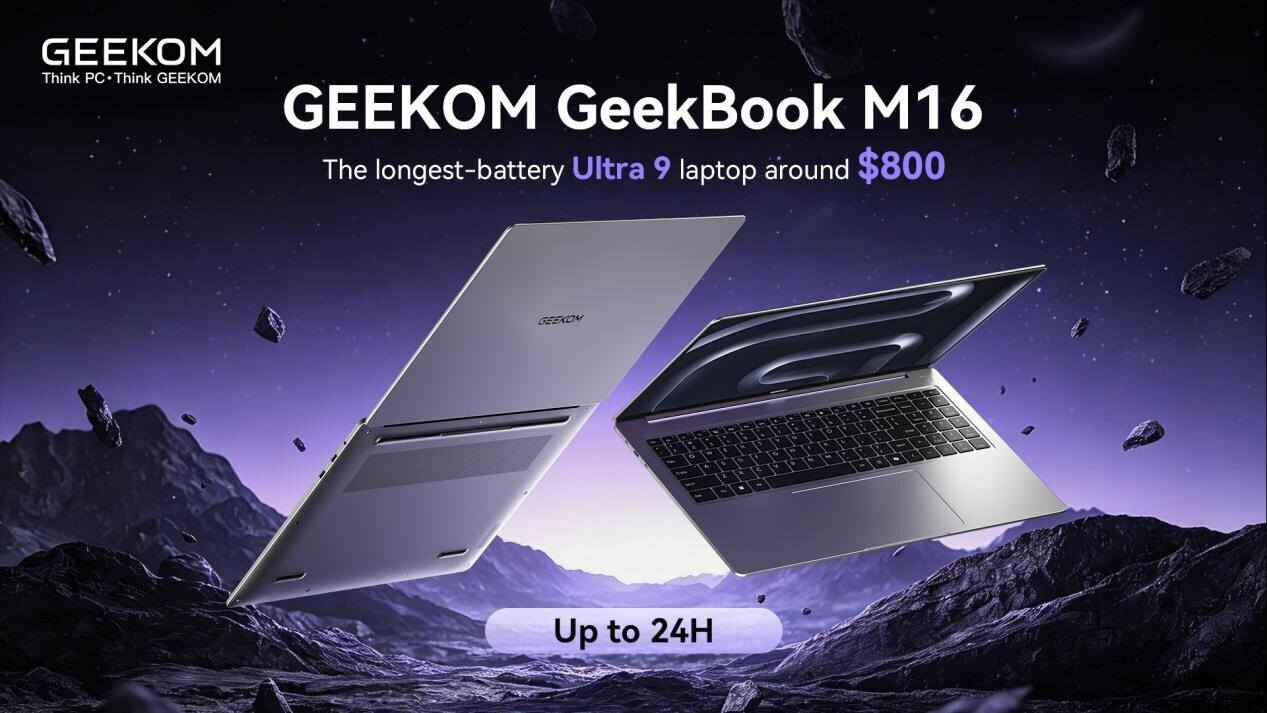 GeekBook M16: A 55W CPU Workstation with 24-Hour Battery Life